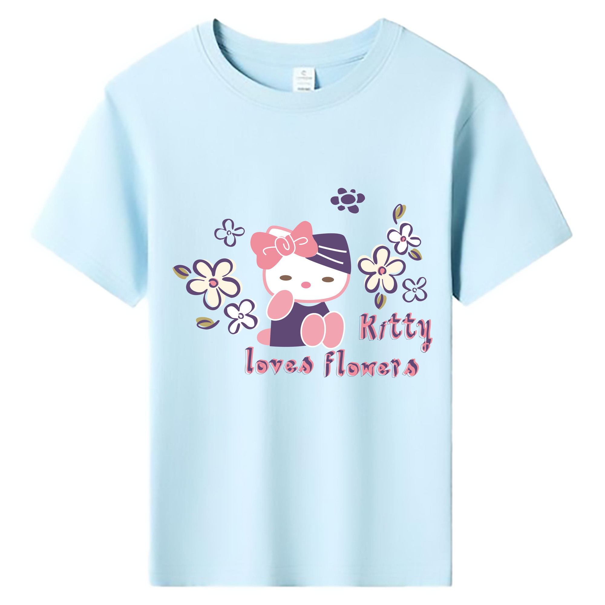 （画像用） Hello Kitty ハローキティ 綿100％キッズTシャツ（フロントプリント）